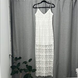 Altar'd State White Sleeveless Spaghetti Strap Maxi Dress